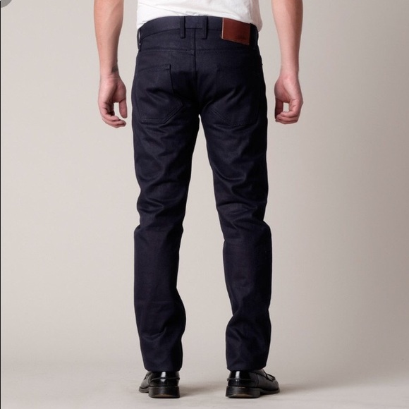 slim tapered raw denim